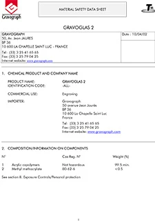 Gravoglas 2Plex MSDS Safety 1 1