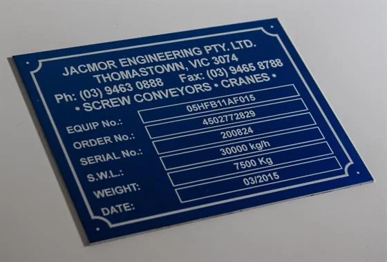 Compliance / Builders ID Plates