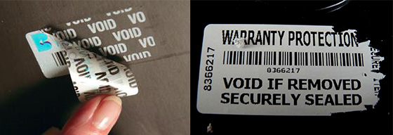 sticker warranty